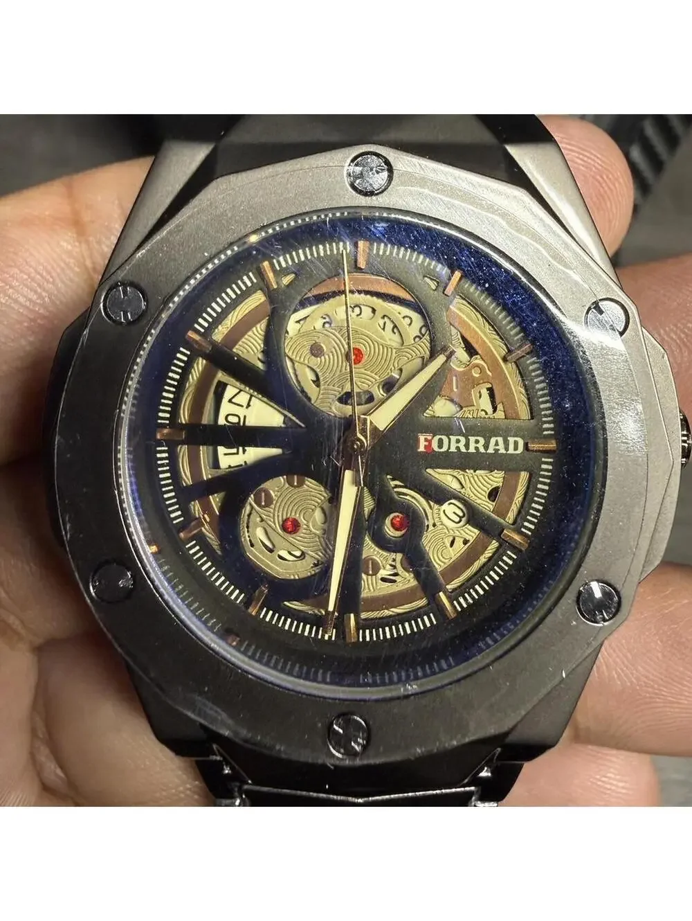 YM10-Oruss Men Watch- 45mm Carbon Fiber